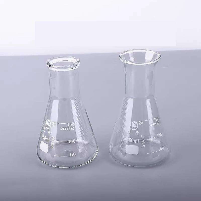 Beuta Erlenmeyer in Vetro Borosilicato 3.3 Graduata Collo Stretto o Bocca Larga Resistente al Calore Vetreria da Laboratorio 50–5000ml(Flared mouth 5000ml)