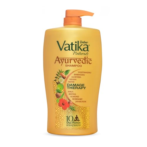 Dabur Vatika Ayurvedic Shampoo for Hair fall Control and Damage f...
