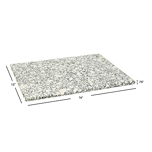 12"X16" Natural Granite Chopping Board (White), By Home Basics | Cutting Boards For Kitchen | Kitchen Serving Boards With Non-Skid Feet | For Veggies, Meats, And Dough Preparation #TOP6