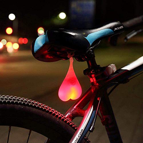Heart-Shaped Lumière Silicone Boules Vélo Vélo Feu Arrière LED Feux De Détresse Nuit Étanche Location Siège Lampe Oeuf (Rouge)