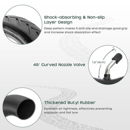 Xisair 8.5 Inch Outer Tire and Inner Tubes for Electric Scooter Double Thicken Inflatable Inner Tubes Slip-resistant and Shock-absorbing Outer Tyres 8 2/1 x 2 Front/Rear Replacement Rubber Tires - Image 2