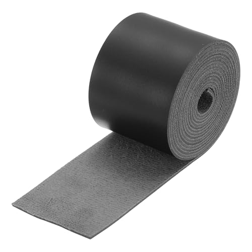 Rebower Flat Leather Strip,2 Inch Wide 79 Inch Long Leather Cord PVC Faux Leather Strips Strap,[for DIY Craft Making Sewing Belts Wallets Bag Jewelry Projects ]-Black