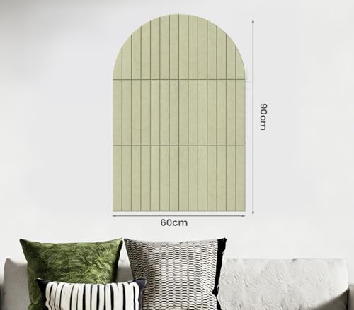 Large Arched Felt Bulletin Board 35" x 24",Cork Board Alternative - 6 Customized Felt Wall Tiles with Push Pins, Cork Boards for Walls Pin Board for Office & Home Panels - Sage Green - Image 4