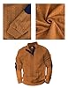 EndoraDore Mens Jacquard Sweatshirts Casual Long Sleeve Pullover Knitwear Button Stand Collar Tops Orange 2XL #3