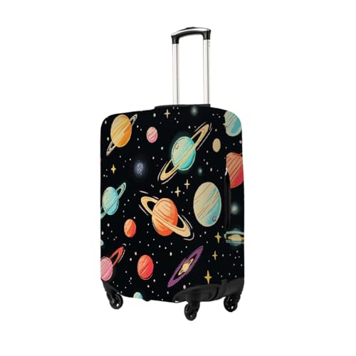 Colorful Planets Universe Stretchable Luggage Covers for Suitcase TSA Approved, Dust Proof and Scratch Resistant Travel Luggage Protector for Carry On (18-21 in)2