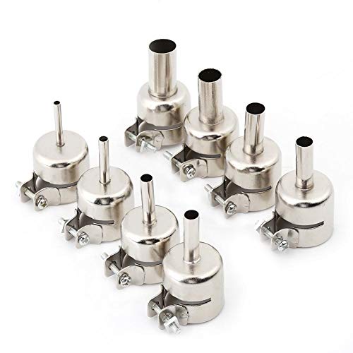 DEWIN - Heat Resisting Nozzles Heat Gun Nozzles Kits for Hot Air Soldering Station Repair Tools（3/4/5/6/7/8/10/12mm) 8pcs/Set