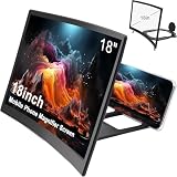 18"Screen Magnifier for Smartphone,3D HD Screen Expanders for Movies, Videos,and Gaming,Screen Magnifier with Adjustable Angle Design Amplifier Desktop Magnifying,Gift for Mom Dad Men Friends (Black)