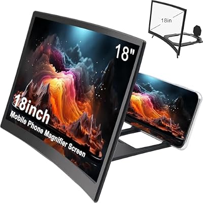 18"Screen Magnifier for Smartphone,3D HD Screen Expanders for Movies, Videos,and Gaming,Screen Magnifier with Adjustable Angle Design Amplifier Desktop Magnifying,Gift for Mom Dad Men Friends (Black)