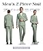 ZKHOECR Men Linen Suits Slim Fit 2 Piece Suit Casual Suit Jacket Pants Light Green Summer Suits Lightweight Beach Wedding Tuxedos XXL