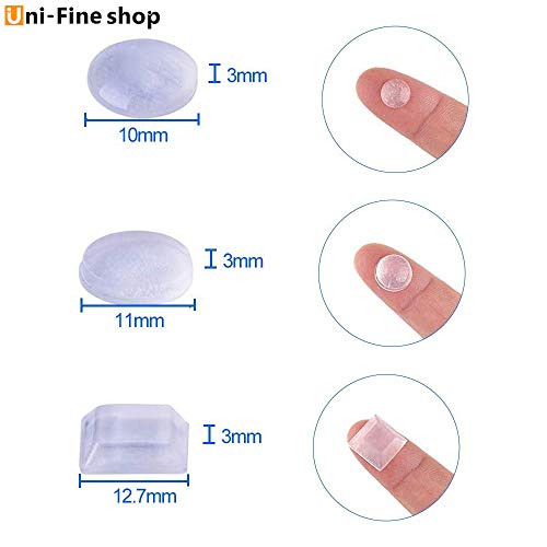 Uni-Fine Schutzpuffer aus Gummi, transparent, Selbstklebende Füße, stoßfest, geräuscharm, ideal für Möbel, Stoßdämpfer, selbstklebend, Türpuffer (3 Größen)