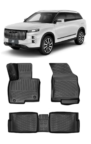 All Weather Floor Mats Compatible with Jaecoo 7 (2024-2025) Floor Mats Liner Waterproof 4D Molded Black 4Pcs