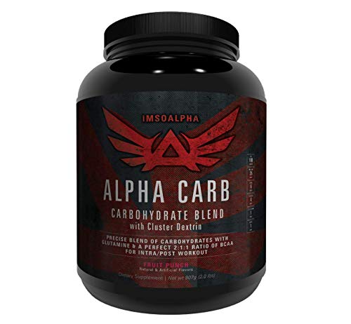 IMSOALPHA, Alpha Carb, Cluster Dextrin & BCAA, 100 Calories, 25g of Carbs & 6g of BCAA, 2:1:1 Ratio of BCAA...