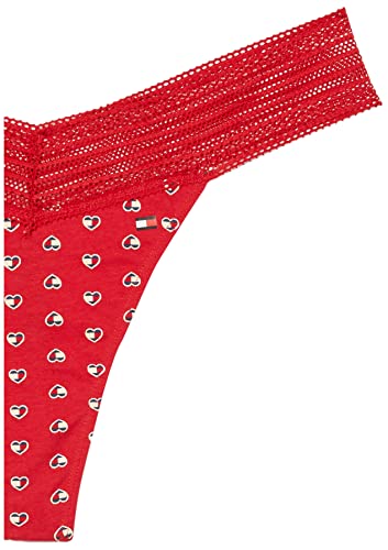 Tommy Hilfiger Womens Cotton Fabric Underwear Panties, Multi-Pack Thong Panties, Heart Flag Ar, Large Us #TOP1