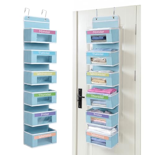 Weekly Clothes Organizer for Kids, Monday through Friday Clothing, 6 Shelf