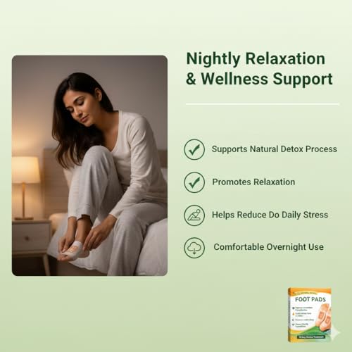 Image of AIXMEET Herbal Detox Foot Patches (10 Pads) - Bamboo Vinegar & Ginger Extract Foot Detox Pads for Overnight Detox, Deep Cleansing, Sleep Support, Foot Pain Relief & Acupoint Therapy for Men & Women