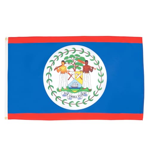 AZ FLAG - Drapeau Belize - 150x90 cm - Drapeau Bélizien 100% Polyester Avec Oeillets Métalliques Intégrés - Pavillon 110 g