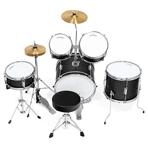 image for Ashthorpe 5-Piece Complete Junior Drum Set with Genuine Brass Cymbals 