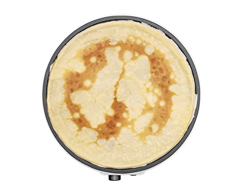 SIMÉO - Crêpière Électrique CRE245 - Cuisson Homogène, Revêtement Anti-Adhésif, Thermostat Réglable - Appareil à Crêpes Sucrées ou Salées - 7 x ∅30 cm - Blanc