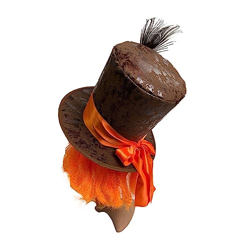 Peruca laranja decorativa para adulto/adolescente cosplay Chapeleiro Maluco Festa Fantasia Pano Cosp