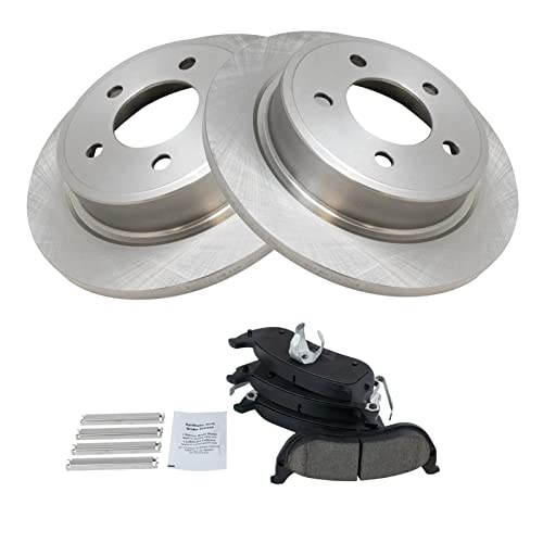 Image of TRQ Rear Ceramic Brake Pad and Rotor Set