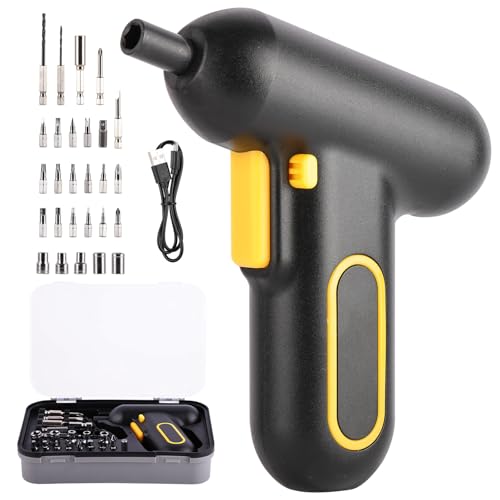 Electric Screwdrivers Cordless: 4.2V Portable Mini Power Drill with USB Cable, 27 Accessories, Combi Drill Set for Home Office Garden DIY Project Tools