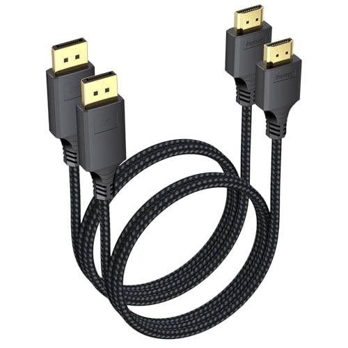 Câble DisplayPort vers HDMI 4K Lot de 2 DP Source vers Écran HDMI 0,9m PC Fixe
