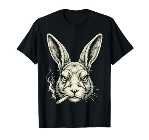 Funny Easter Bunny Smoking Carrot Cigarette Rabbit T-Shirt