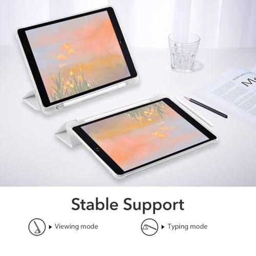 Étui iPad 5e/6e génération chaton blanc mignon à trois volets - 4
