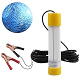 OROOTL Underwater Fishing Light Super Bright 16000 Lumens 21.5W 12V LED Night Fishing Light Deep Drop Fish Lamp Fishing Bait Finder for Shrimp Prawns Squid Boat Dock, White