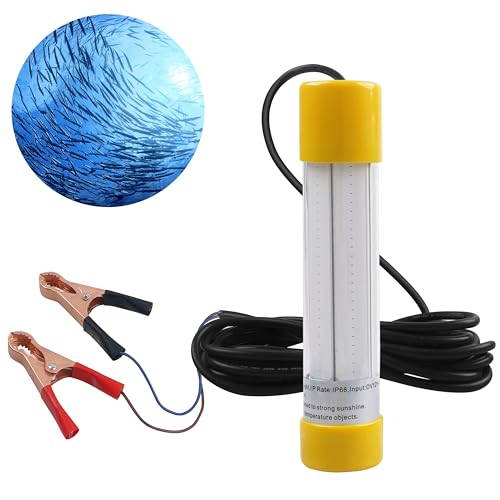 OROOTL Underwater Fishing Light Super Bright 16000 Lumens 21.5W 12V LED Night Fishing Light Deep Drop Fish Lamp Fishing Bait Finder for Shrimp Prawns Squid Boat Dock, White