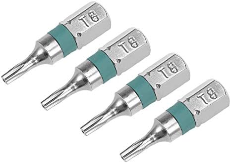 sourcing map 4pcs 25mm Long 1/4" Hex Shank T20 Security Torx High Quantity Screwdriver Bits S2 High Alloy Steel