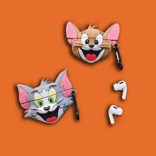 Image of Cartoon Silicone Case Compatible with Apple AirPods Pro 2 Case Cover - Cute 3D Shockproof 360 Protective Skin Cover with Keychain | AirPods Pro 2nd Gen Case (Cat)