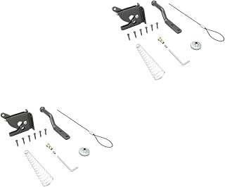 DOITOOL 2 Sets with Fences Link Self Self-Locking Loaded Pull Cable Locking Heavy Lock Duty Gravity Adjustable Steel Spring Chain Supply Lever for Latch Stainless Door Gate Wooden Metal