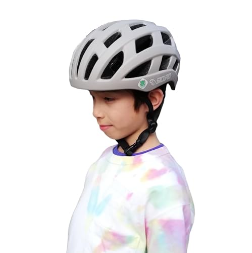 【SICUROシクーロ】子供用ヘルメット SG認証品 自転車用 ジュニア用 女性用 スポーツ用ヘルメット こども〜大人用 Mサイズ 54〜57p (ベージュグレイ)