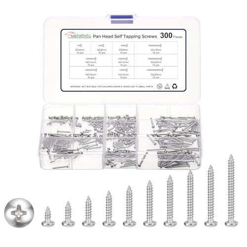 METALLIXITY Phillips Pan Head Self Tapping Screw M2 300Pcs