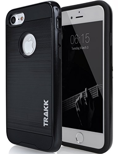 TRAKK FORCE iPhone 7 Case - Elite Premium Modern Slim Cushion - Brushed Metal, Dual Layer TPU, Anti-Scratch, Shock Absorption Heavy Duty Apple iPhone 7 Protective Case 4.7