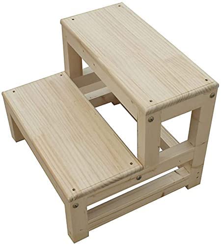 Leitern, 2/3-lagige Trittleiter, mit Ständer, hält bis zu 300 kg, leicht und vielseitig verwendbar, einfach zu verstauen für Haushalt/Küche/2-lagig (2 Ebenen)