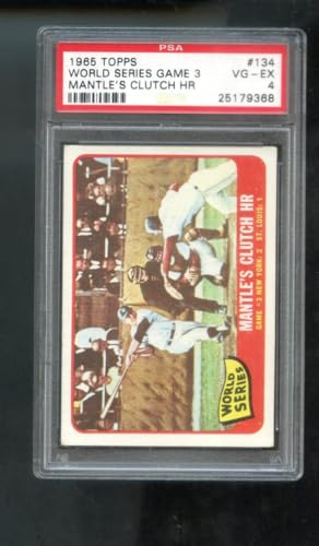 1965 Topps 134 Mickey Mantle Mantle's Clutch HR World Series 3 PSA 4 Graded Card