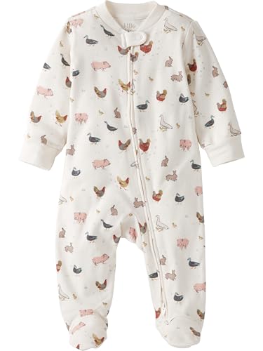 little planet by carter's Neutral Sleep and Play made with Organic Cotton, White Farm, NB