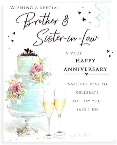 50th Brother And Sister-in-Law Anniversary Card Champagne Flutes Milo