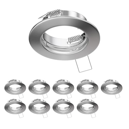 ledscom.de 10 Stück Deckeneinbaurahmen FERE, rund, edelstahl matt