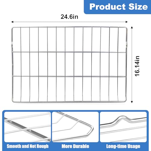 Upgraded MHL63411403 Oven Rack Replacement 24.6 x 16.2 304 Stainless Steel Range Shelf Compatible with LG Stove LDG4313ST LREL6323S Replaces MHL63411401 MHL63411402 MHL62112101, 2 Pack by IHOUMEX - Image 2