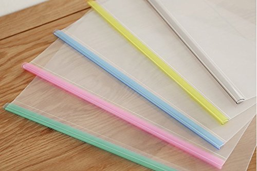 File Folder Clear Sliding Bar Report Covers With U-Type Sliding Bar (40 Sheet Capacity), Office School Supplies Transparent Resume Presentation File Folders Organizer Binder For A4 Size Paper, 5 Color #TOP7