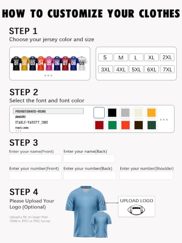 Image of Custom Replica Football Jersey with Name Number Logo