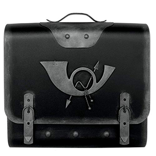 Briefkasten alter Ranzen mit Posthorn im Antik-Look SS Schwarz-Silber | Entnahme: Rechts Cover