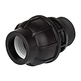 GEBO Verschraubung Gebo 13006307 PE Rohr Anschluß 63 mm x 2 1/2 Zoll Aussengewinde Verschraubung Klemmverbinder Übergang Fittings