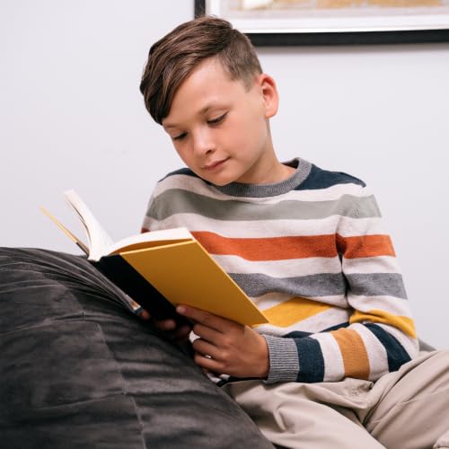 Image of Big Joe Fuf 3.5Ft Foam Bean Bag Chair for Kids, Teens, Teddy Gray Plush Soft Polyester, 3.5 Foot Large Ultra-Soft Seat for Gaming, Bedroom, Reading Nook | Premium Shredded Foam Filled, Plush, Safe for Kids Ages 3 and Up, Supports Up to 200 lbs