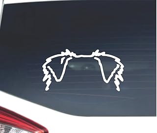 Australian Shepherd Ears. for Cars Funny Car Vinyl Bumper Sticker Window Decal | White |7.25" inch