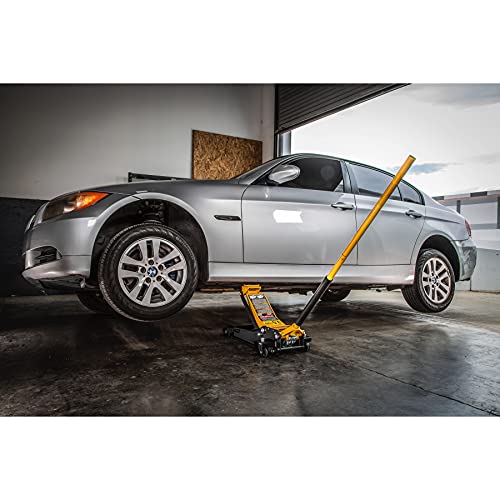 CAT 3-1/2 Ton Low Profile Service Jack – Dual Pump Quick Lift, 3.75" to 21" Lift Range, Oversized Saddle, Heavy-Duty Frame, Smooth-Roll Front Rollers – 240332 by CAT - Image 3