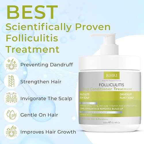 Folliculitis Deep Conditioner | Effective Scalp Treatment for Seborrheic Dermatitis, Psoriasis, Dry Itchy Scalp, Dandruff Treatment | Nourishes Oily Hair and Promotes Healthy, Hydrated Hair Treatment